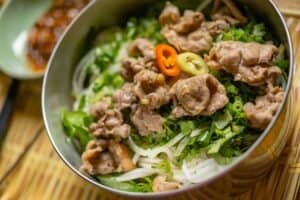 Rice noodle factory using sodium bicarbonate in Vietnam